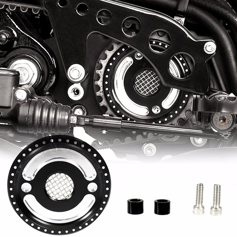 Передняя крышка мотоцикла черный хром шкив двигателя для Harley Sportster XL 883 1200 48 72 SuperLow