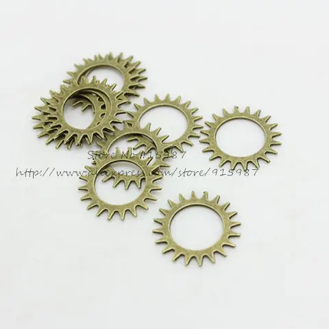 

Sweet Bell (100 pieces/lot) 22mm Two Color Antique Metal Alloy Gear Jewelry Charm Jewelry Pendant Findings
