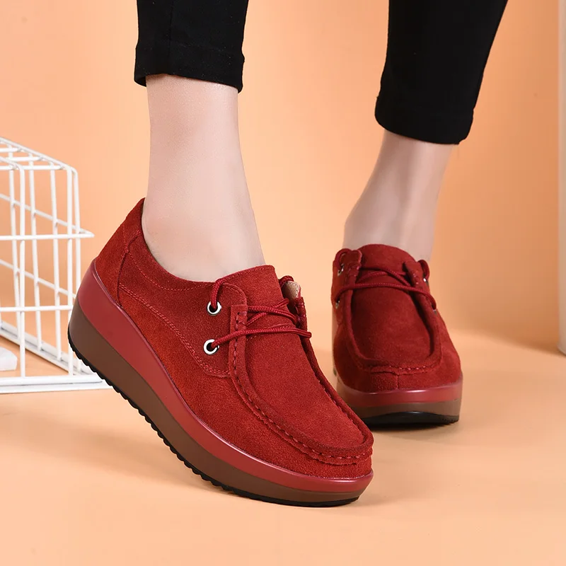 Hosteven/Женская обувь из коровьей замши женские черные кроссовки на плоской