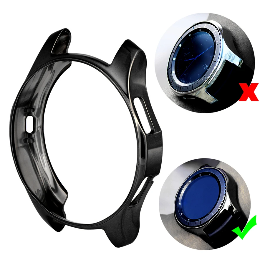 Покрытие+ ТПУ тонкий защитный чехол для samsung Galaxy Watch 46 мм 42 мм Рамка Жесткий силиконовый гибкий чехол для samsung gear S3 S2