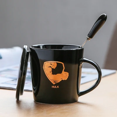 Домашний фарфор напитки креативный мультфильм Мстители керамическая кофейная чашка с крышкой ложка кружка для молока на завтрак чайная чашка для офиса - Цвет: 05 style