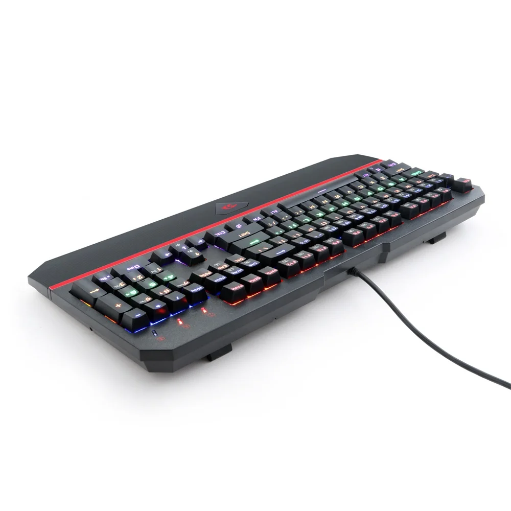 Механическая игровая клавиатура Redragon K558 ANALA со светодиодный подсветкой Outemu Blue Switch 104 клавишами USB Проводная геймерская клавиатура, Черная