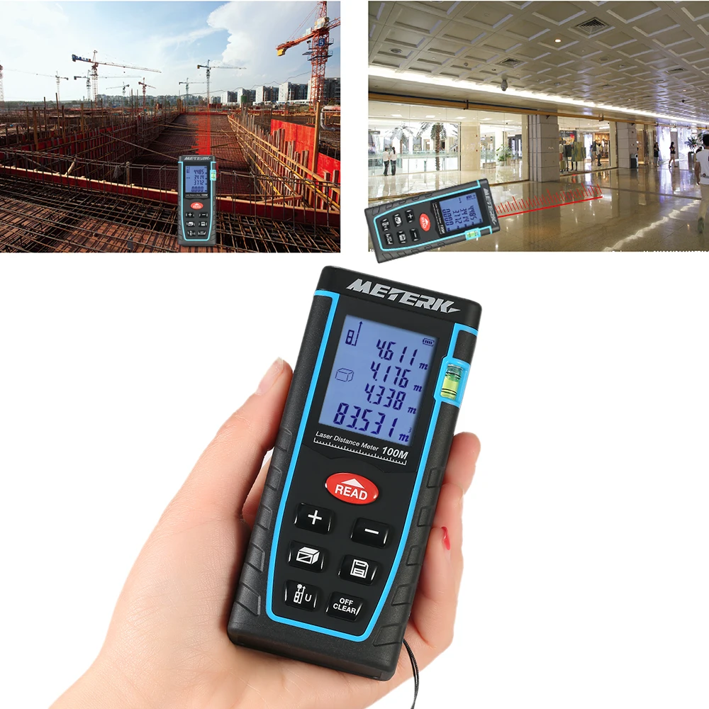 Портативный цифровой лазерный дальномер измеритель расстояния с ЖК-дисплеем