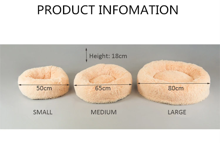 Роскошная кровать для собаки из искусственного меха круглая подушка с пончиком