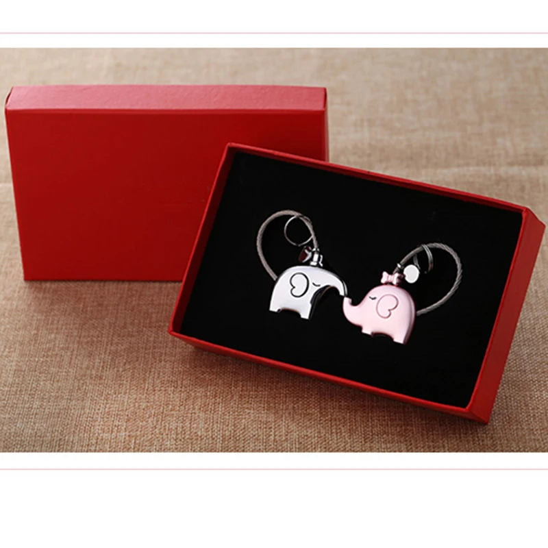 Брелок VJ 3D Sweet Kissing Cute Elephant для пар металлический брелок ключей украшение подарка