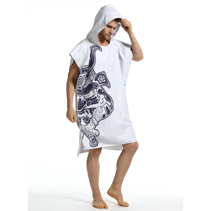 Пончо для серфинга полотенце с капюшоном смены банный халат плавания спортивное