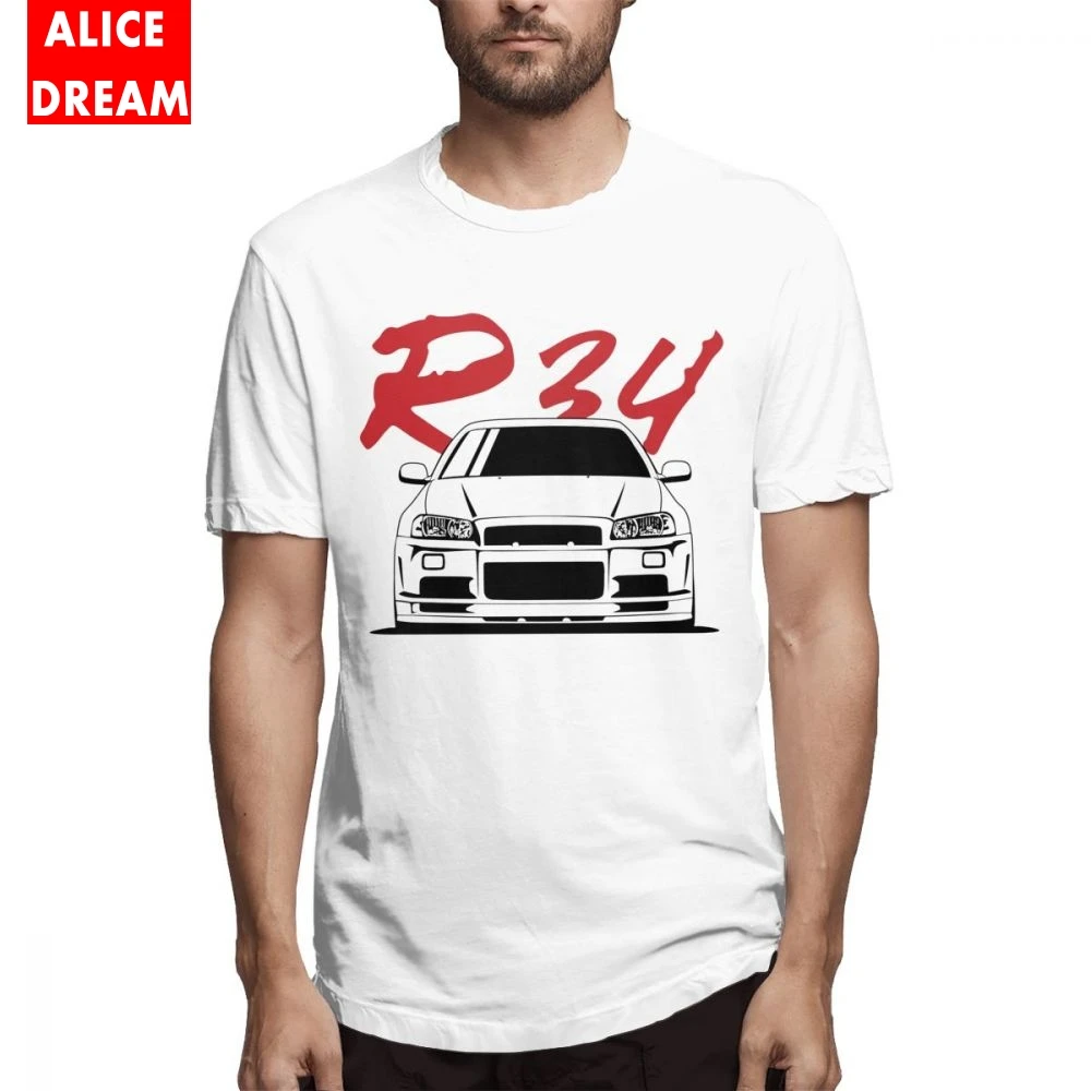 Топ Дизайн Новое поступление Skyline R34 GTR футболка для мужчин Harajuku Camiseta Crewneck S-6XL