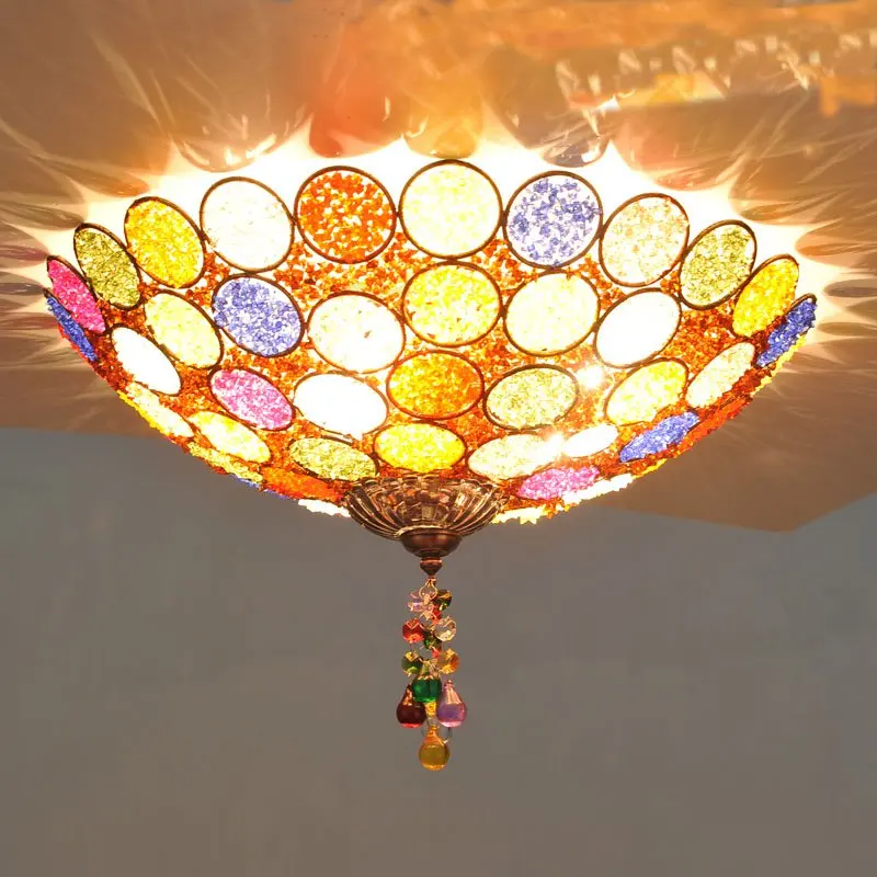 Потолочные светильники в стиле ретро с цветными бусинами|ceiling lamp|lights balconybedroom ceiling