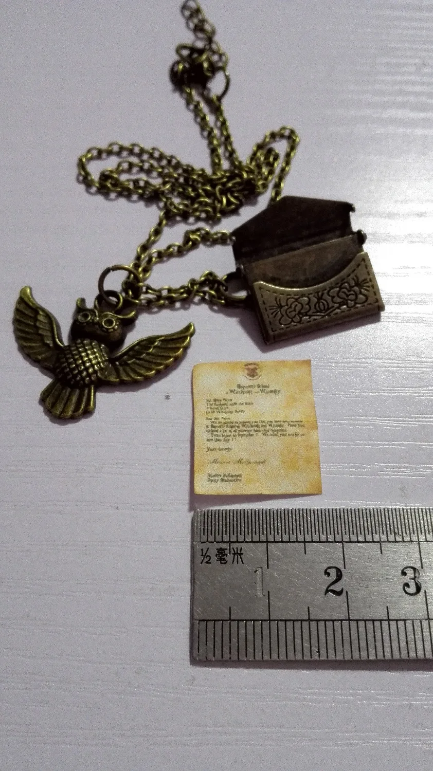 Поклонники HP письмо о приеме Хогвартса + конверт ожерелье в виде совы подарок на