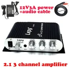Lepy LP-838 с адаптером питания и av-кабелем 2,1 3 канала Мини Стерео усилители HIFI CD MP3 ПК автомобильный усилитель мощности сабвуфера