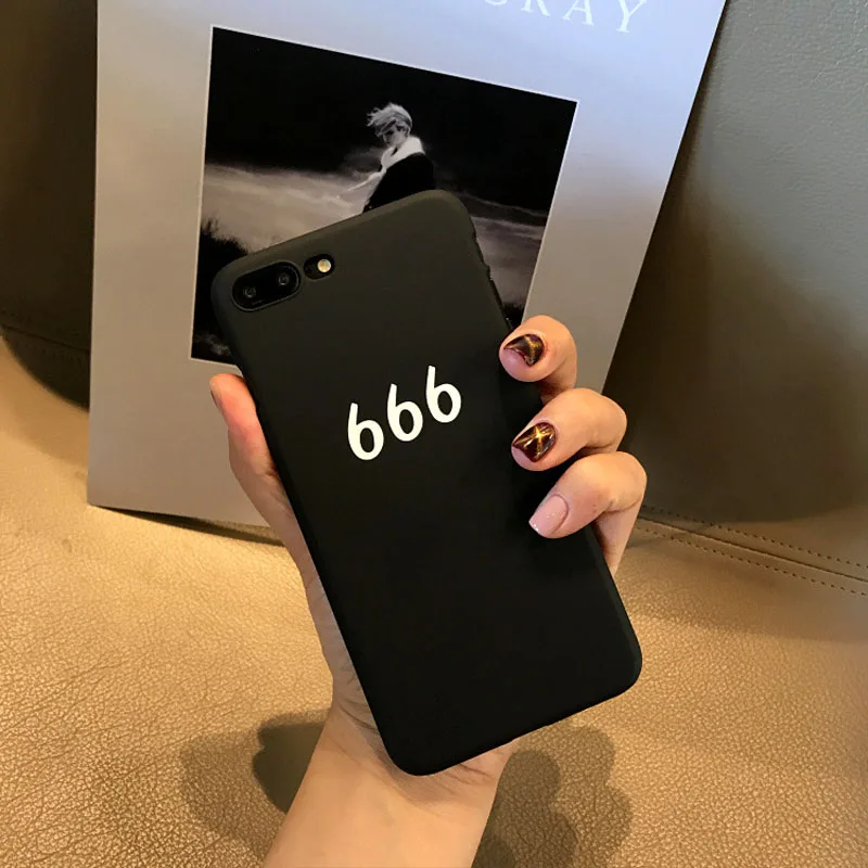 JiBan простой злой цифры 666 Письмо телефон чехол для iphone 6s 7 8 дьявол грядущий символ