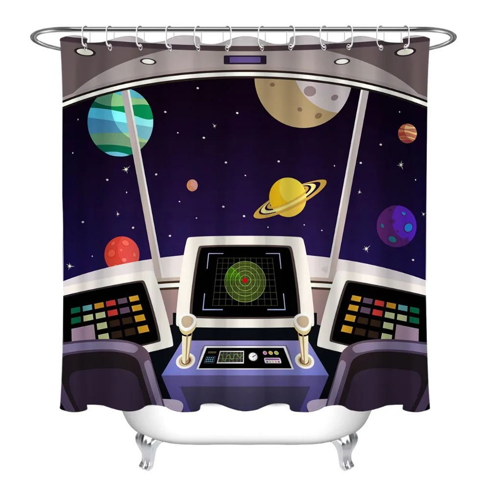 LB Milky Way космический корабль Сатурн Марс планета занавеска для душа ванная
