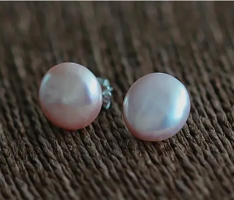 

12-13MM Baroque Natural Freshwater Pearl Stud Earrings Color Pearl Earrings