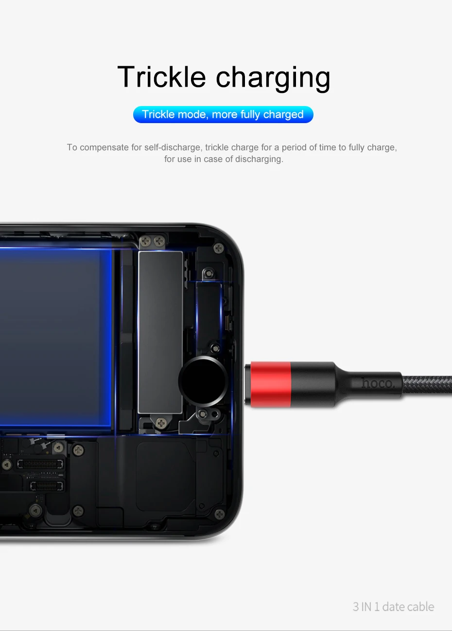 HOCO 3 в 1 USB кабель для iPhone Micro usb type C зарядный кабель для samsung зарядный кабель Micro USB C шнур для мобильного телефона