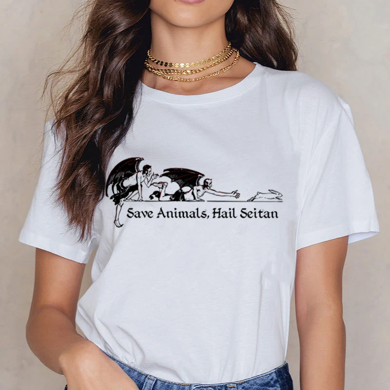 Vegan, забавная футболка с рисунком, женская, 90 s, корейский стиль, графическая футболка, милая, маленькая, свежая, футболка для девочек, Harajuku, Ullzang, топы, футболки для женщин - Цвет: 3197