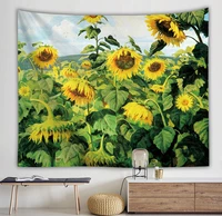nature scenery tapestry wall hanging home decor curtain spread covers cloth blanket art tapestry beach towel sunflowers garden