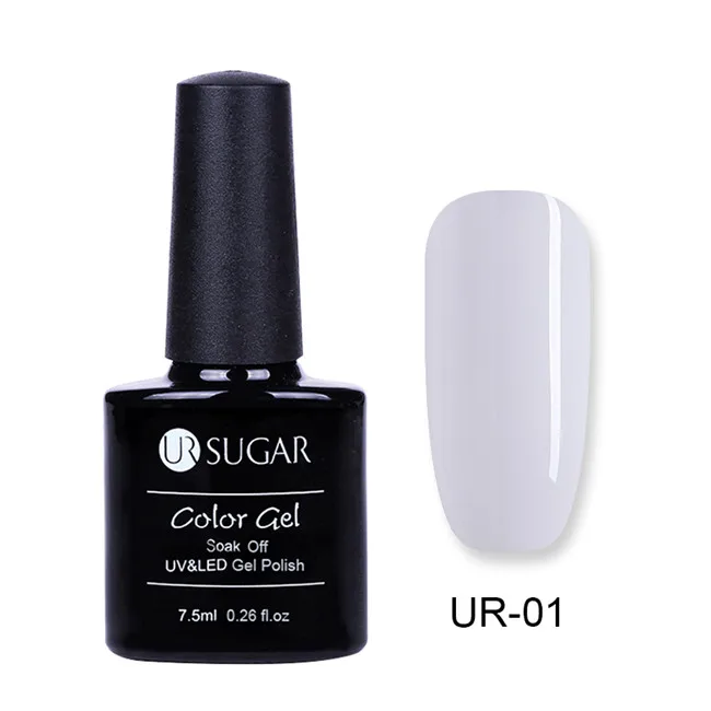 Gray UR01 UR SUGAR Гель-лак для ногтей 7,5 мл Гибридный лак Полупостоянный серый серия личная гигиена маникюр Дизайн ногтей основа верхнее пальто праймер - Цвет: Gray UR01