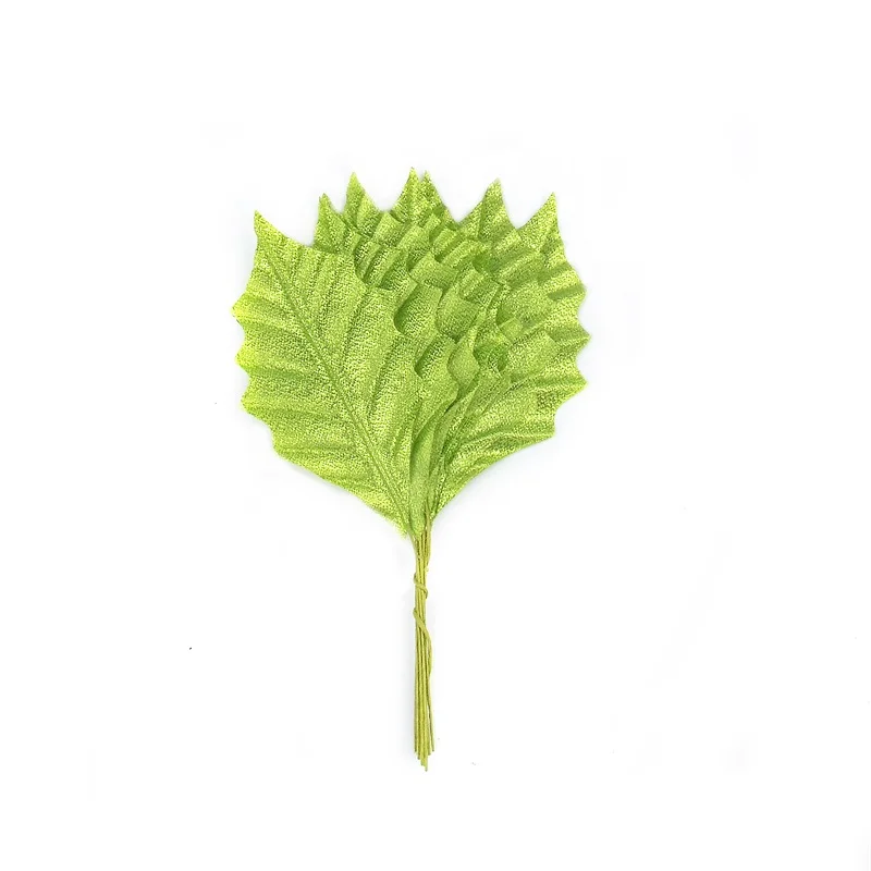 Green 10 шт. золотые серебряные Искусственные Шелковые кленовые листья для дома Свадебные украшения DIY Рождественские сувениры искусственный цветок для альбомов - Цвет: Green