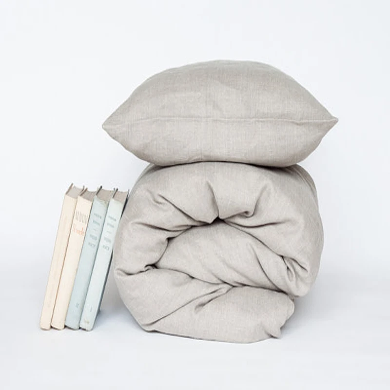 Постельное белье из мытого льна пододеяльник белое постельное натурального