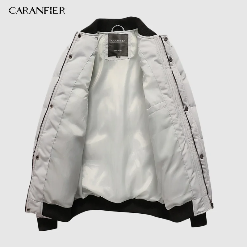 Новая мужская парка CARANFIER зимние пальто с толстым воротником куртка повседневное