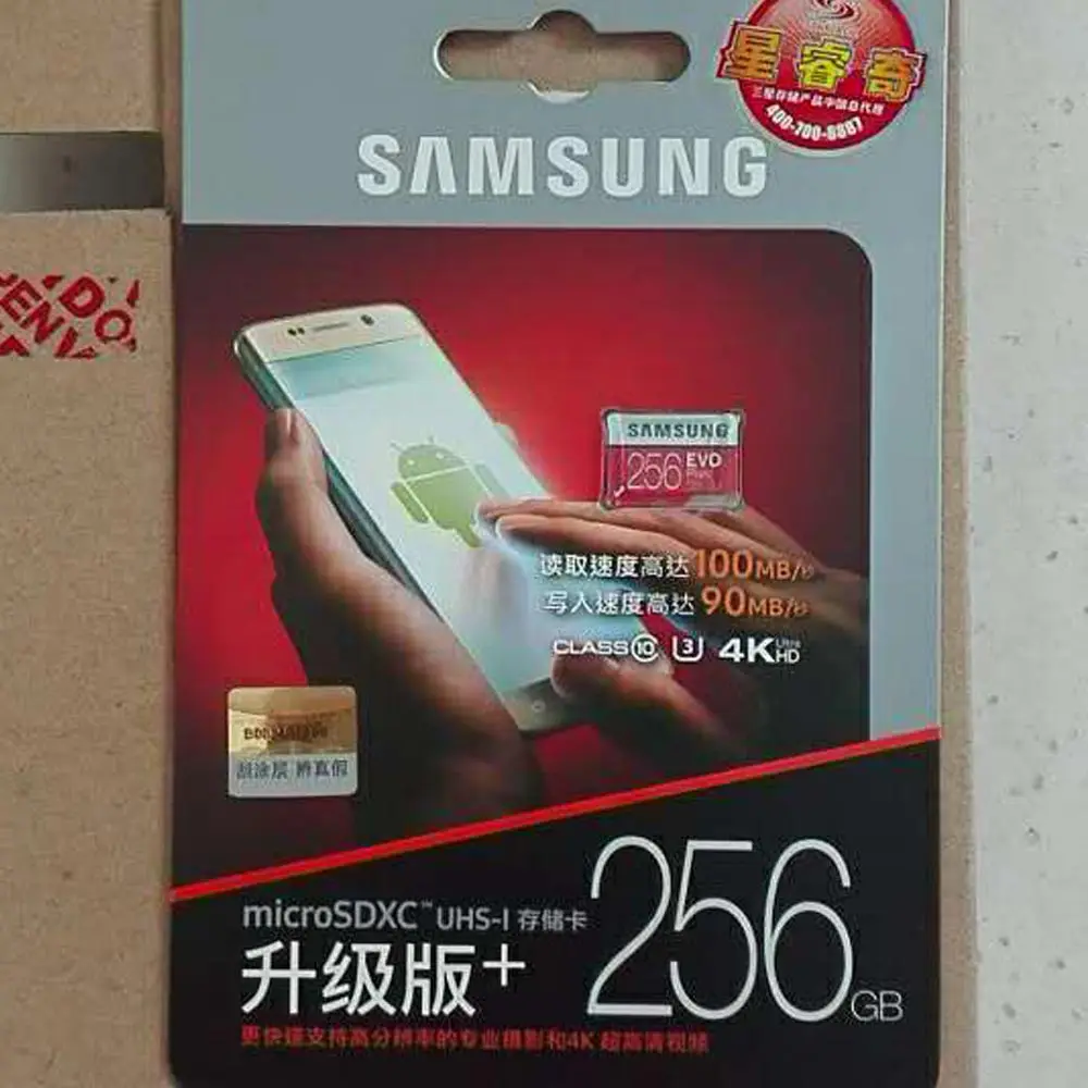 samsung 256 Гб карта памяти micro sd EVO Plus U3 класс 10 SDXC высокая производительность TF карта microsd 32 ГБ карта бесплатно в подарок