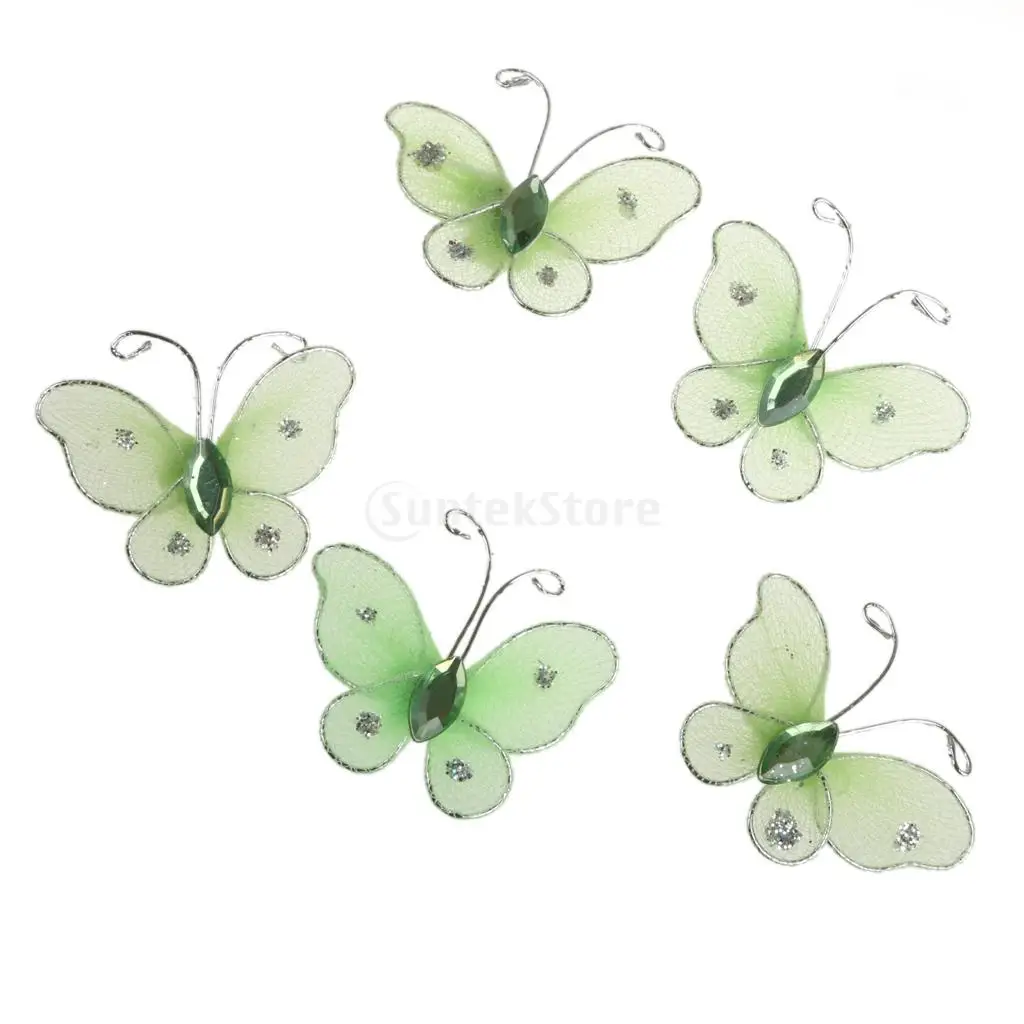 50 шт. Проводные сетки ремесло чулок бабочки свадебной вечерние декор 2*3 2 см | Дом и