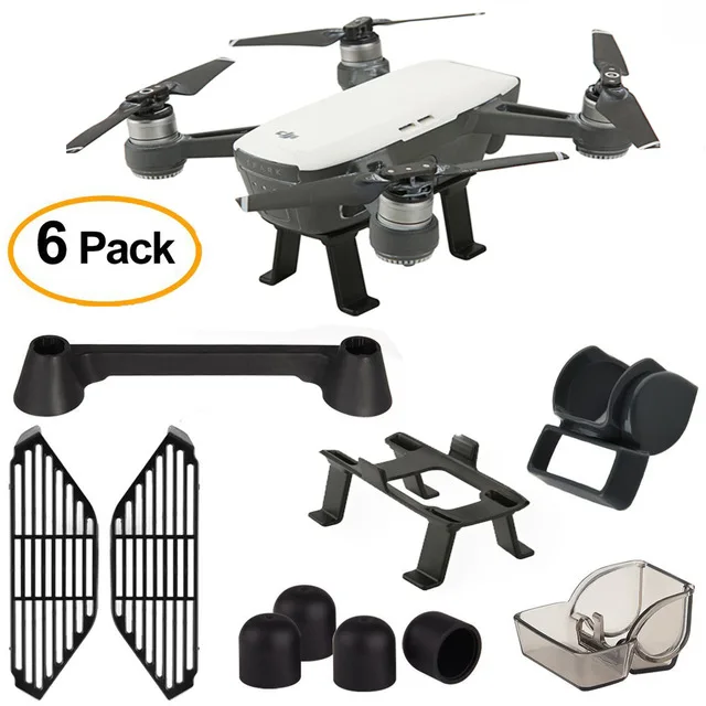 6 комплектов аксессуаров для Dji Spark бленда солнцезащитный козырек шасси карданный