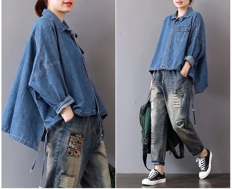 Max LuLu осенние Роскошные корейские стильные женские уличные модные джинсовые рубашки винтажные топы с длинными рукавами и блузки размера плюс