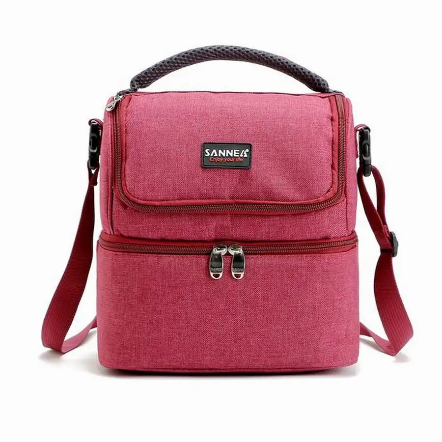 wine red GUMST 7L сумка для обеда портативная Изолированная коробка для пикника 600D Оксфорд одноцветная Термосумка для обеда сумка для пикника сумка-холодильник сумки - Цвет: wine red