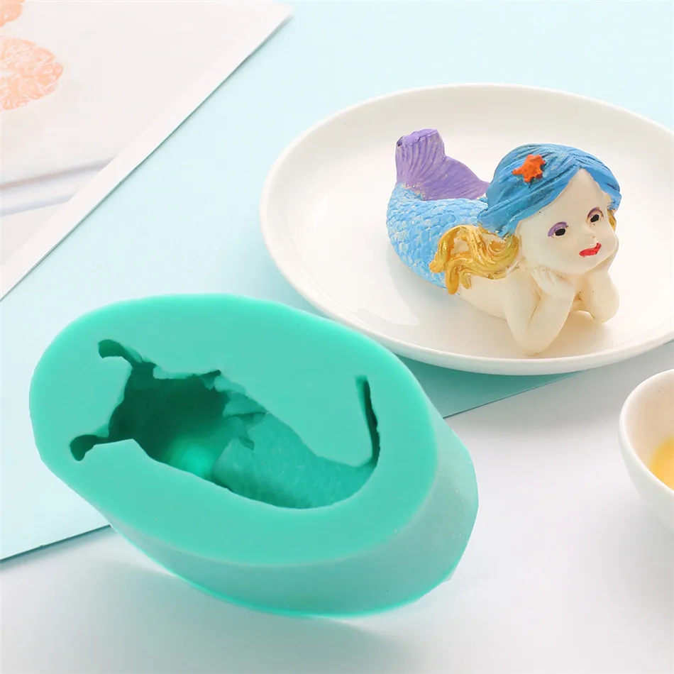 SEAAN 3D хвост русалки, силиконовая форма для торта, морская раковина, морская звезда, помадка, форма для торта, сахарное ремесло, инструменты, форма для шоколада, инструмент для выпечки