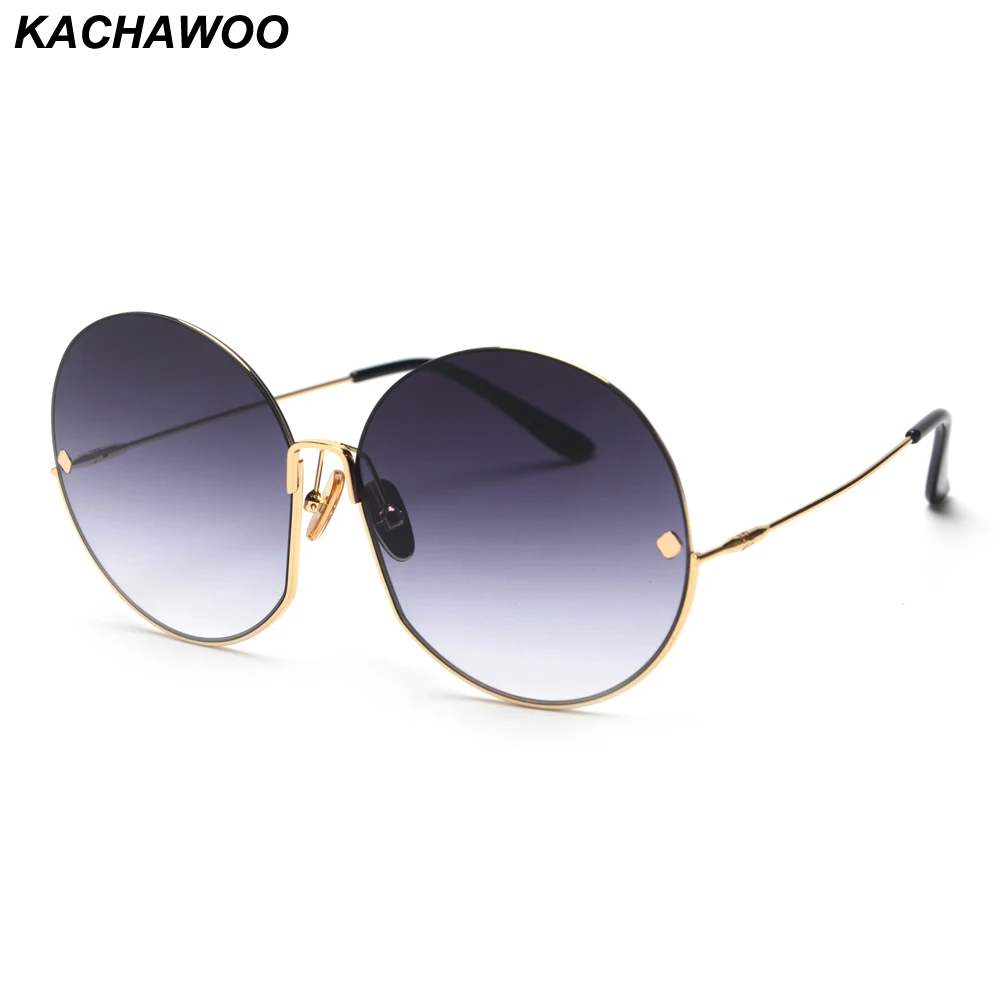 Kachawoo, винтажные Ретро солнцезащитные очки для женщин, круглые градиентные металлические оправы, негабаритные солнцезащитные очки для женщин, подарок на день рождения