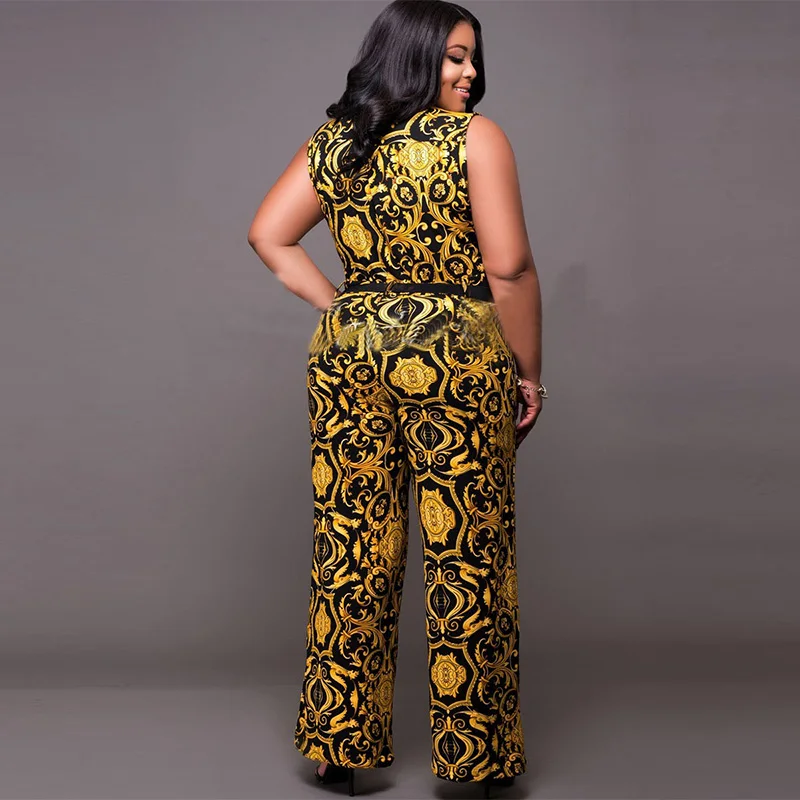 Женский комбинезон Plusee с геометрическими узорами и карманами большие размеры 4XL