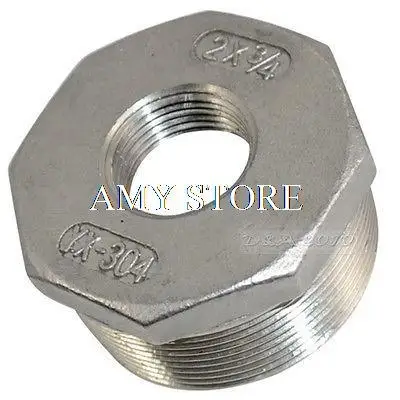 

2" Male x 3/4" female BSPP Stainless Steel threaded Reducer Bushing Pipe Fitting