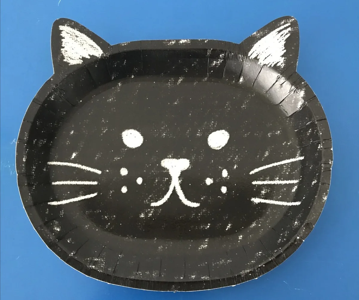 black cat 8 шт./компл. милый кот/собака утолщаются Бумага одноразовые тарелки блюдо для торта барбекю пластины для дня рождения Свадебная вечеринка поставки украшения PT3 - Цвет: black cat