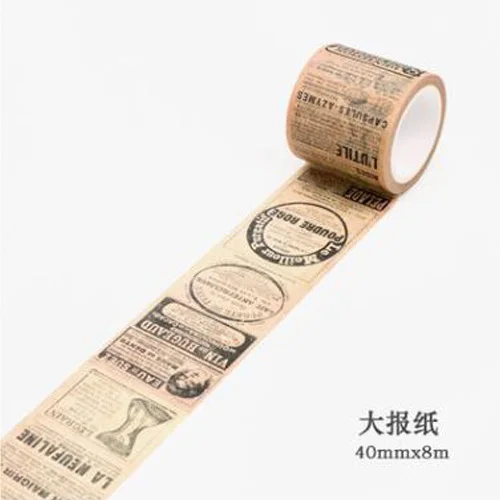 06-big newspaper Ретро готический стиль винтажные декоративные из рисовой бумаги лента DIY Скрапбукинг маскирующая лента школьные офисные поставки Escolar Papelaria - Цвет: 06-big newspaper