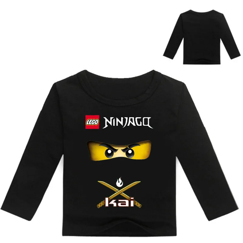 Детская футболка с длинным рукавом Ninjago хлопковая длинными рукавами для