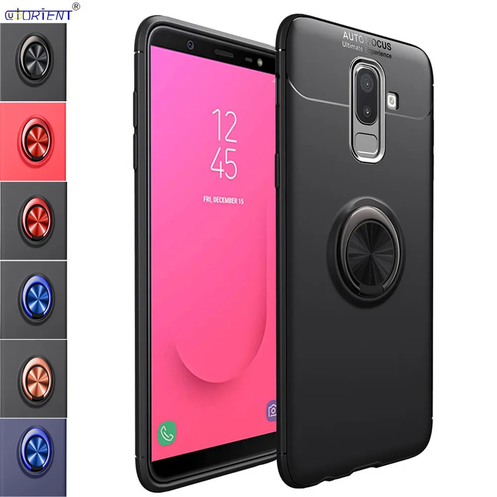 Для samsung Galaxy Жан стенд с металлическим кольцом чехол Galaxy A6 плюс A6+ Мягкий силиконовый чехол-бампер SM-A605K SM-A605FN/DS SM A605FN/DS
