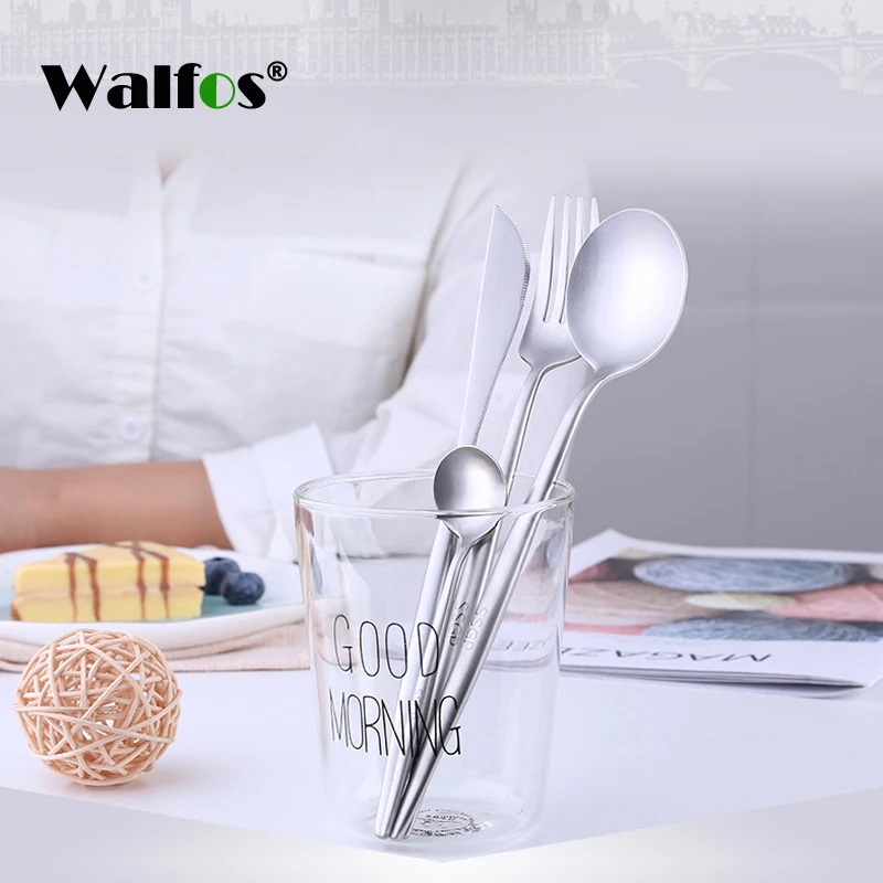 WALFOS Западный пищевой столовый набор свадебный набор столовых приборов для путешествий 18/10 нержавеющая сталь столовая вилка и нож совки набор серебряных изделий
