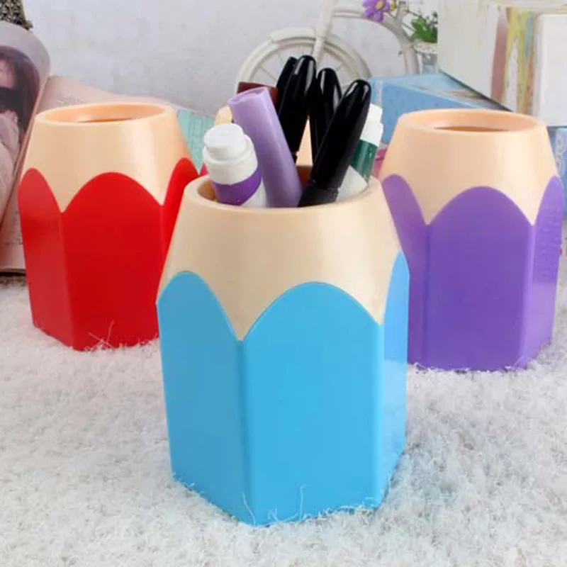 2pcs/lot Pencil Shape Pen Holder Box Stationery Desk Accessories Tidy Design Container Gift Storage Supplies Cute | Канцтовары для