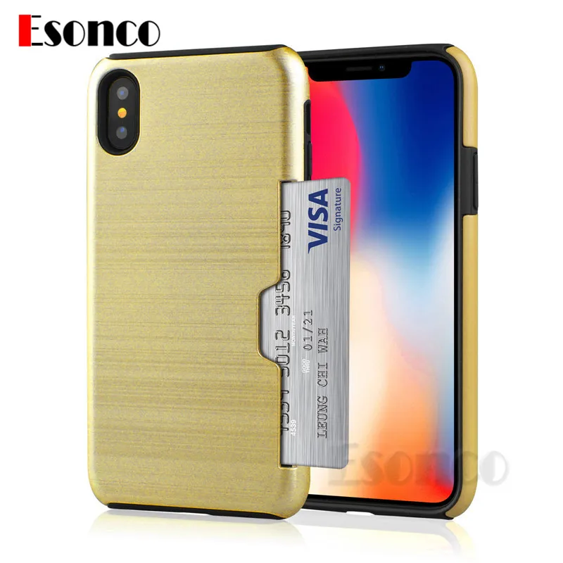 Противоударный держатель для карт чехол iPhone X 7 8 6 6S Plus Armour антидетонационных