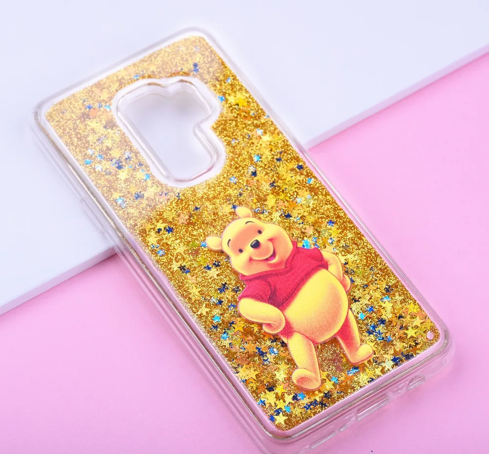 glitter Cute cartoon phone case for samsung glaxy S9 Plus S9+ S9PLUS Minnie Stitch Liquid Quicksand Cover |