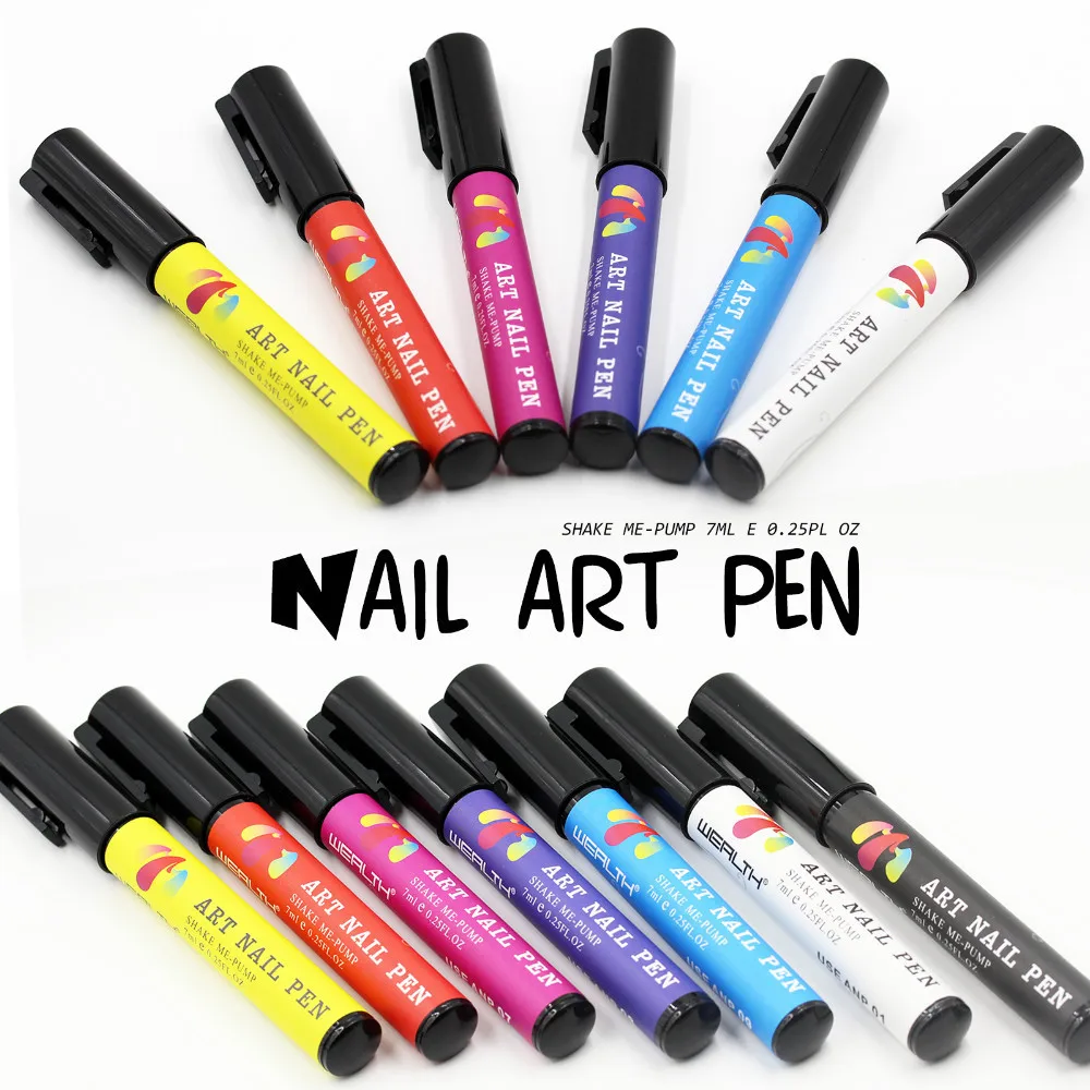 Nail Art Pen Картина Дизайн Инструмента 24 цветов на Выбор Рисование Гель Легко Сделано