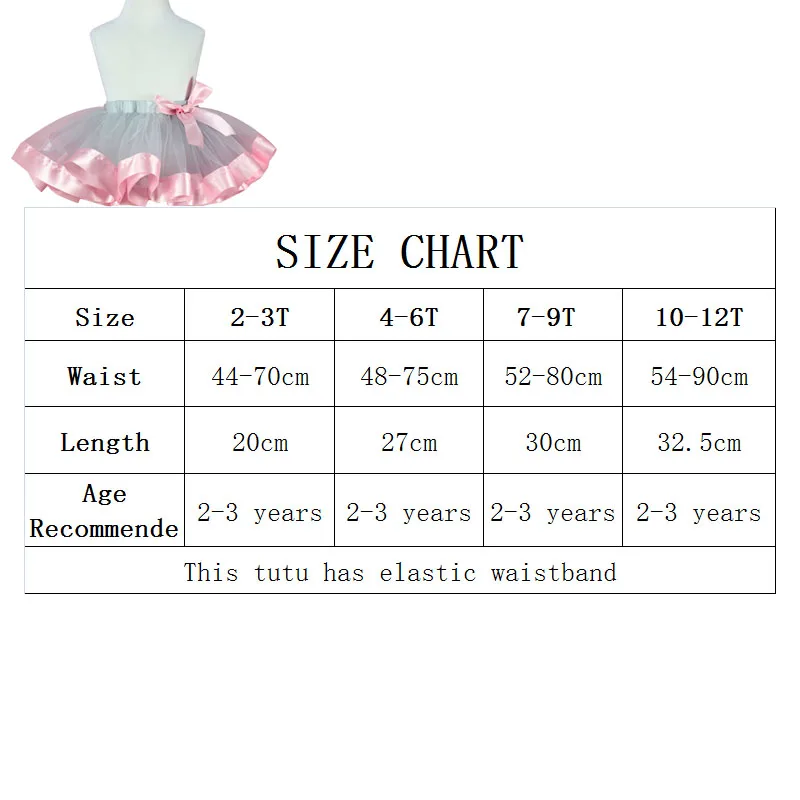 Принцесса Малыша Девушка Пачка Orange Тюль Юбка с Черной Лентой Отделкой Размер