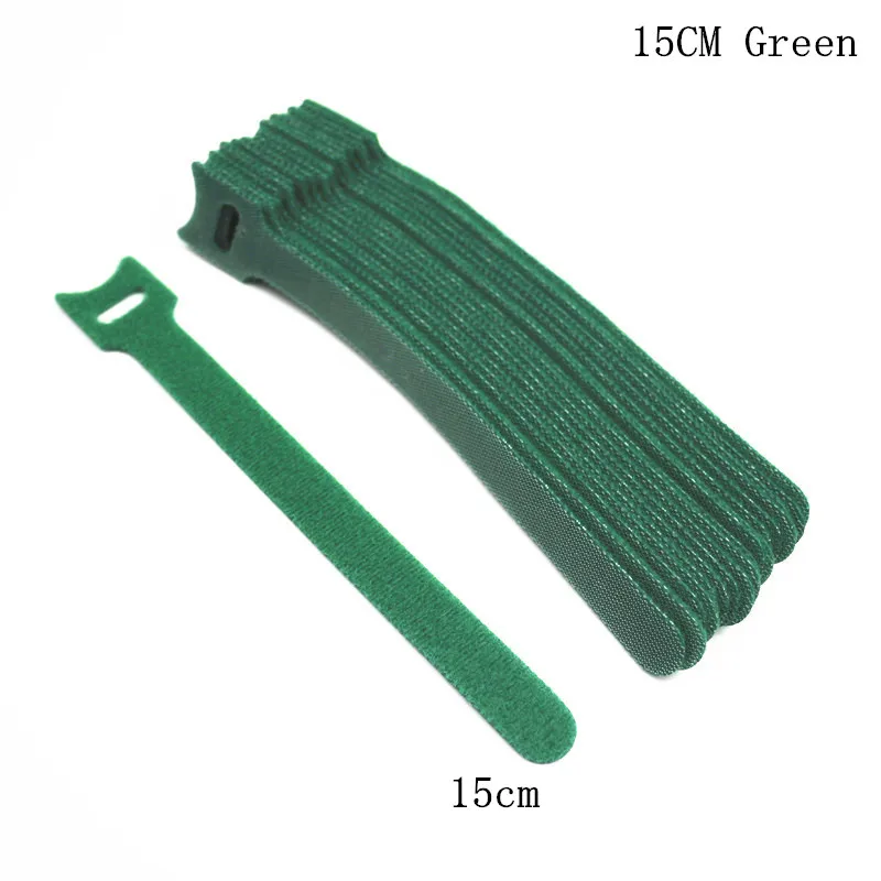 15CM Green 50 шт. многоразовые клейкие крепежные ленты Т-образные крючки и петли крепежные детали впружина кабельные стяжки Крепкий Провод жгут волшебная лента галстук - Цвет: 15CM Green