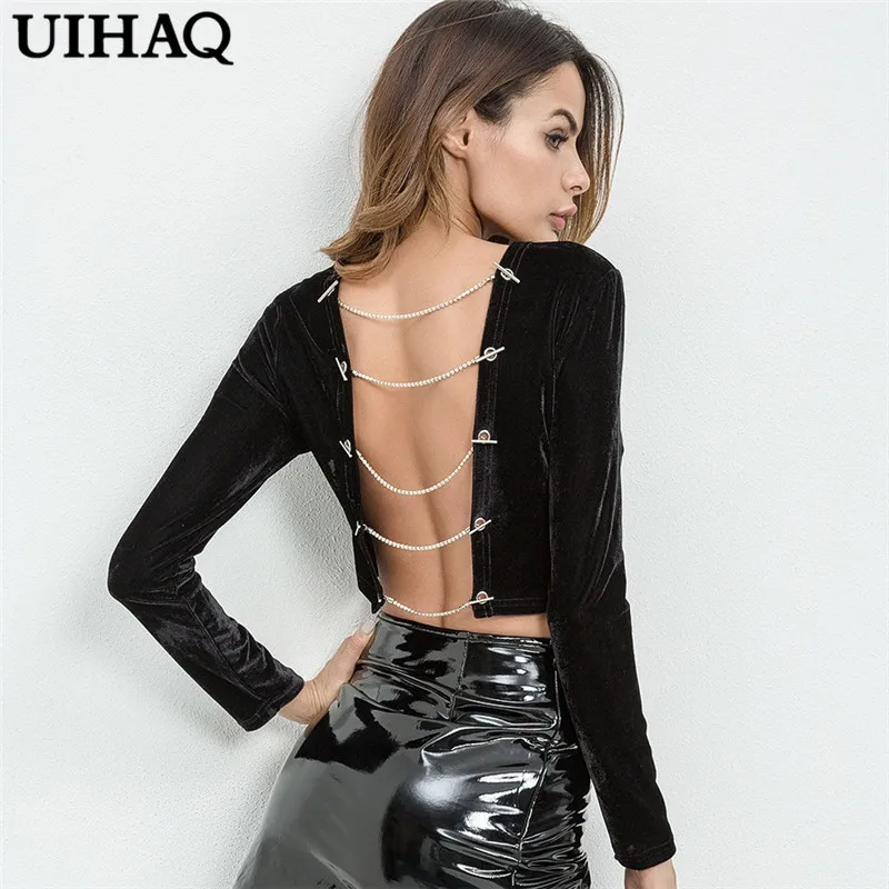 2017 Новая мода Черный спинки сексуальная Растениеводство футболки Повседневная