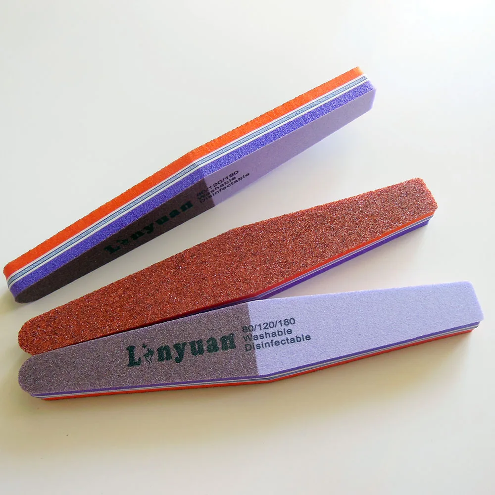 Алмазная пилка для ногтей набор маникюра 80/120/180 Грит 3 шт./лот|sponge nail file|nail filesanding