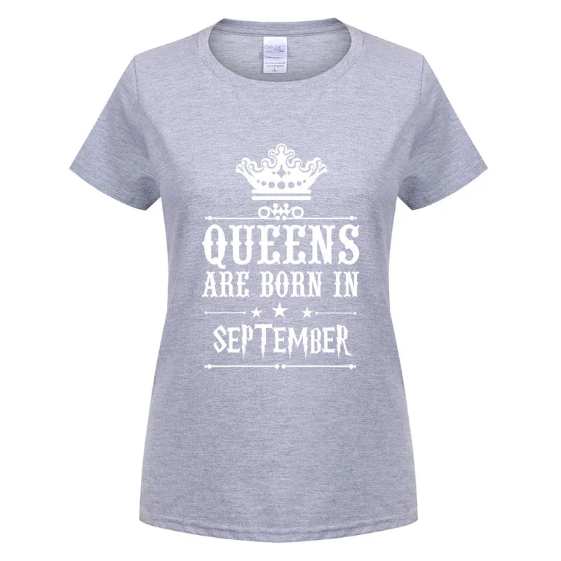 Omnitee подарок на день рождения Queens рождаются в сентябре женская футболка хлопок