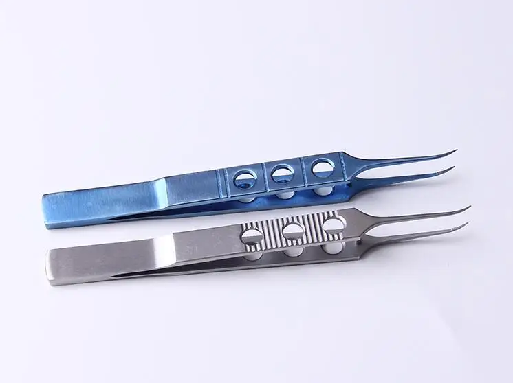 6 шт./компл. Микрон нержавеющая сталь titanium сплав 11 см doveхвостый прямой/наклонная головка Пинцет платформы Пинцет офтальмологические щипцы
