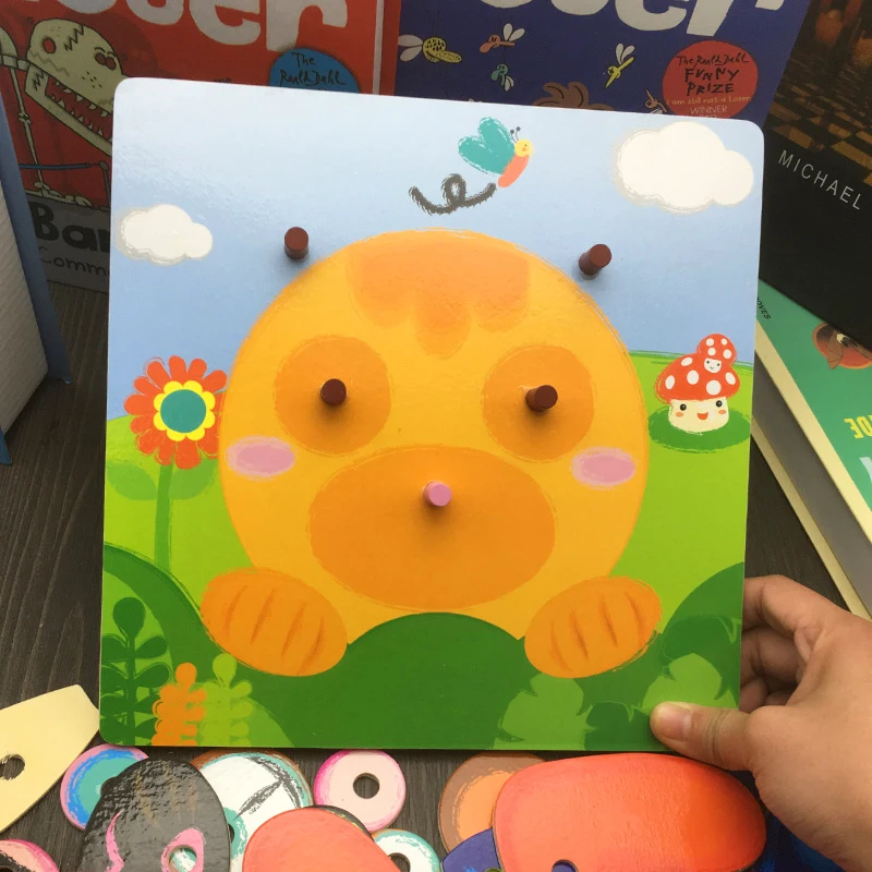 JaheerToy головоломка с животными деревянные детские игрушки для детей игра лицом