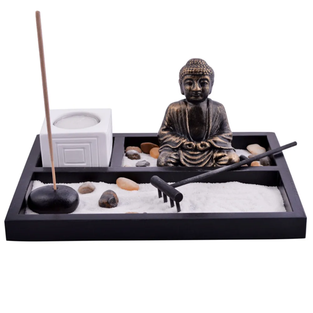 

Feng Shui Garden Sand Buddha Rake Tealight Incense Holder L1008